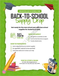 Back-to-School Supply Drop Flyer Template