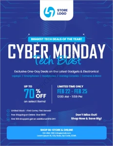 Cyber Monday Tech Blast Flyer Template
