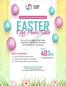 Easter Egg Hunt Sale Flyer Template