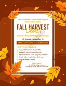 Fall Harvest Deals Flyer Template