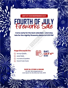 Fourth of July Fireworks Sale Flyer Template