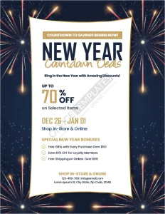 New Year Countdown Deals Flyer Template