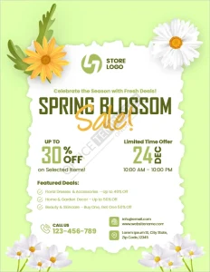 Spring Blossom Discount Flyer Template