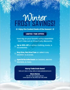 Winter Frost Savings Flyer Template