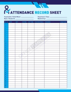 Attendance Record Sheet Template (Word)