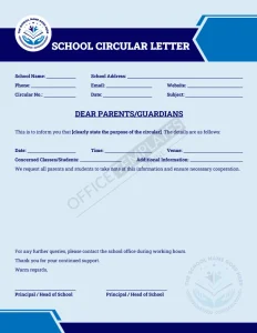 School Circular Letter Template (Word)
