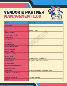 Vendor & Partner Management Log Template