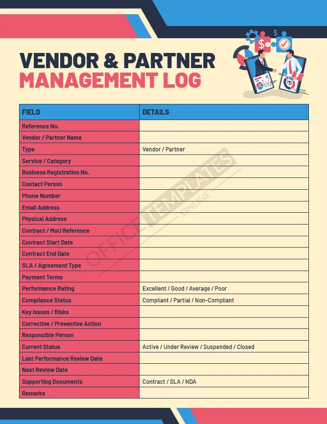 Vendor-&-Partner-Management-Log-Template
