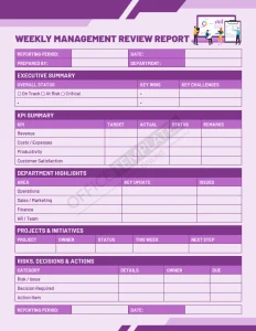 Weekly Management Review Report