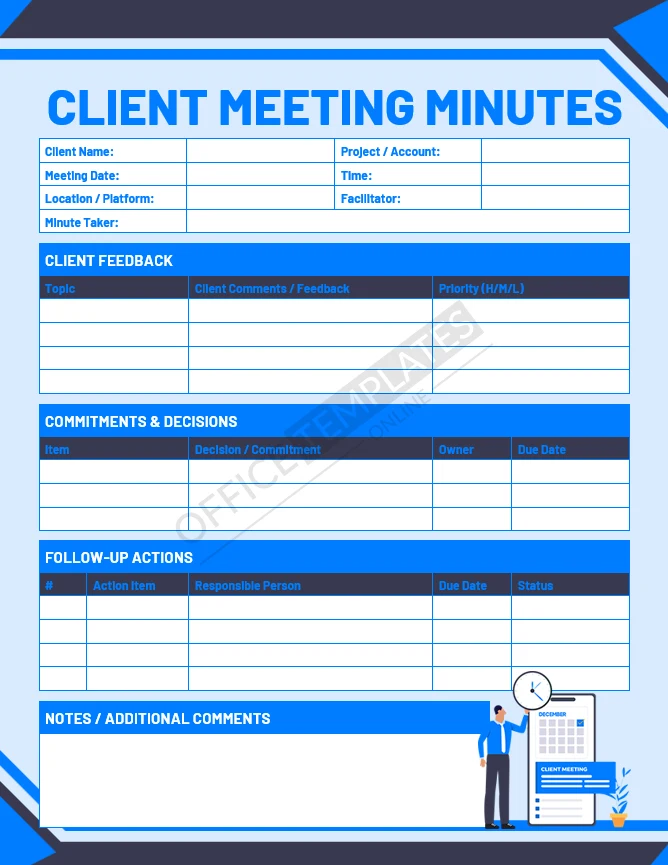Client Meeting Minutes Template (Word)