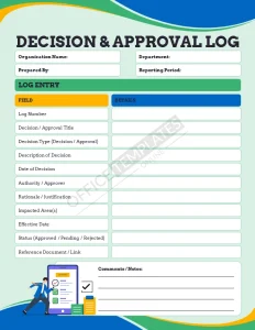 Decision & Approval Log Template (Word)