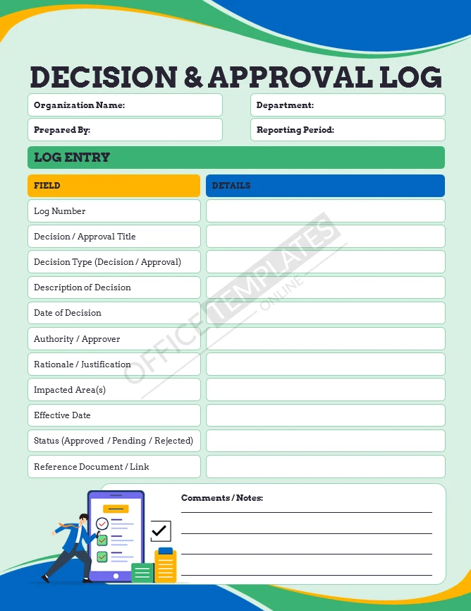 Decision & Approval Log Template (Word)