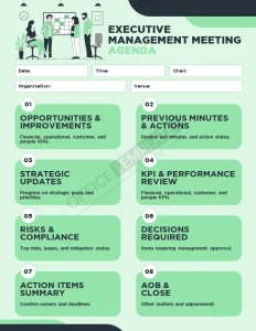 Executive or Management Meeting Agenda Template (Word)