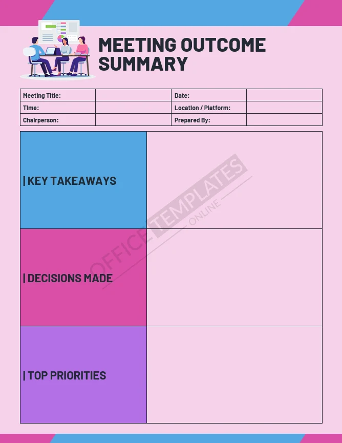 Meeting Outcome Summary Template (Word)