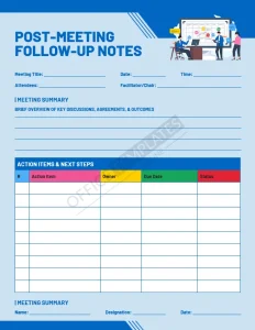 Post-Meeting Follow-Up Notes Template (Word)