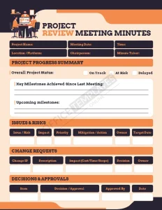 Project Review Meeting Minutes Template (Word)