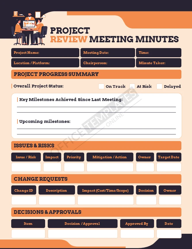 Project Review Meeting Minutes Template (Word)