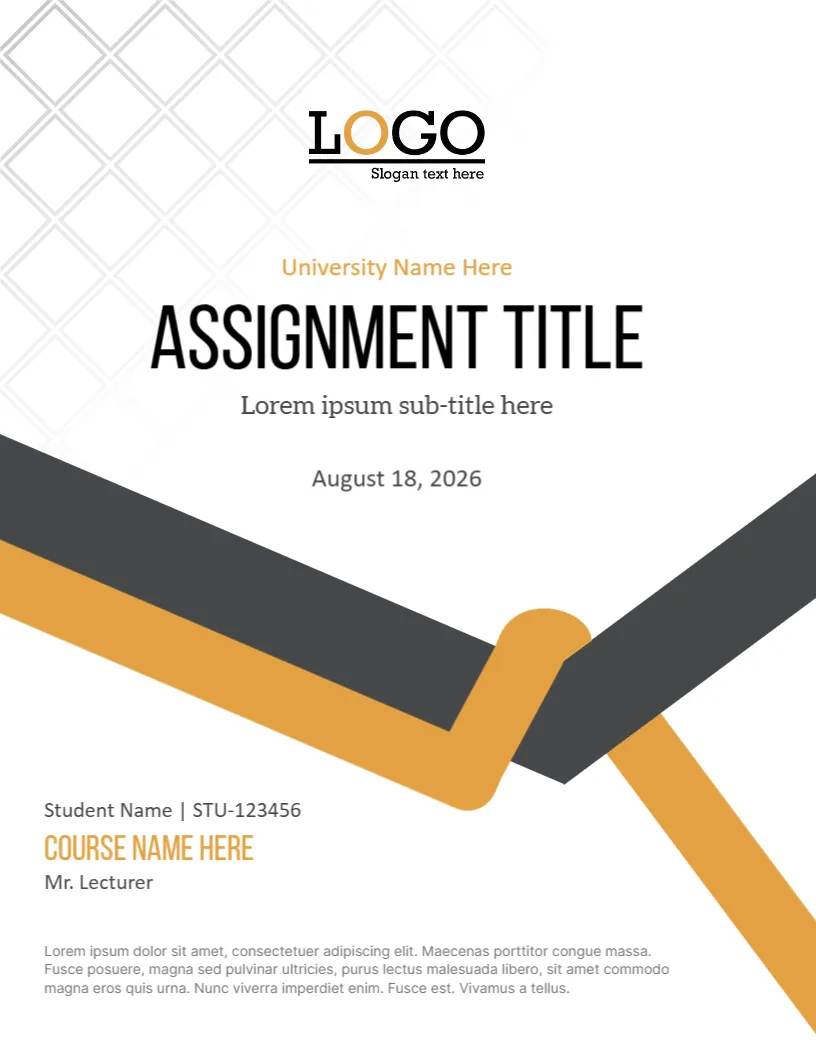 Cover Page for Educational Assignment