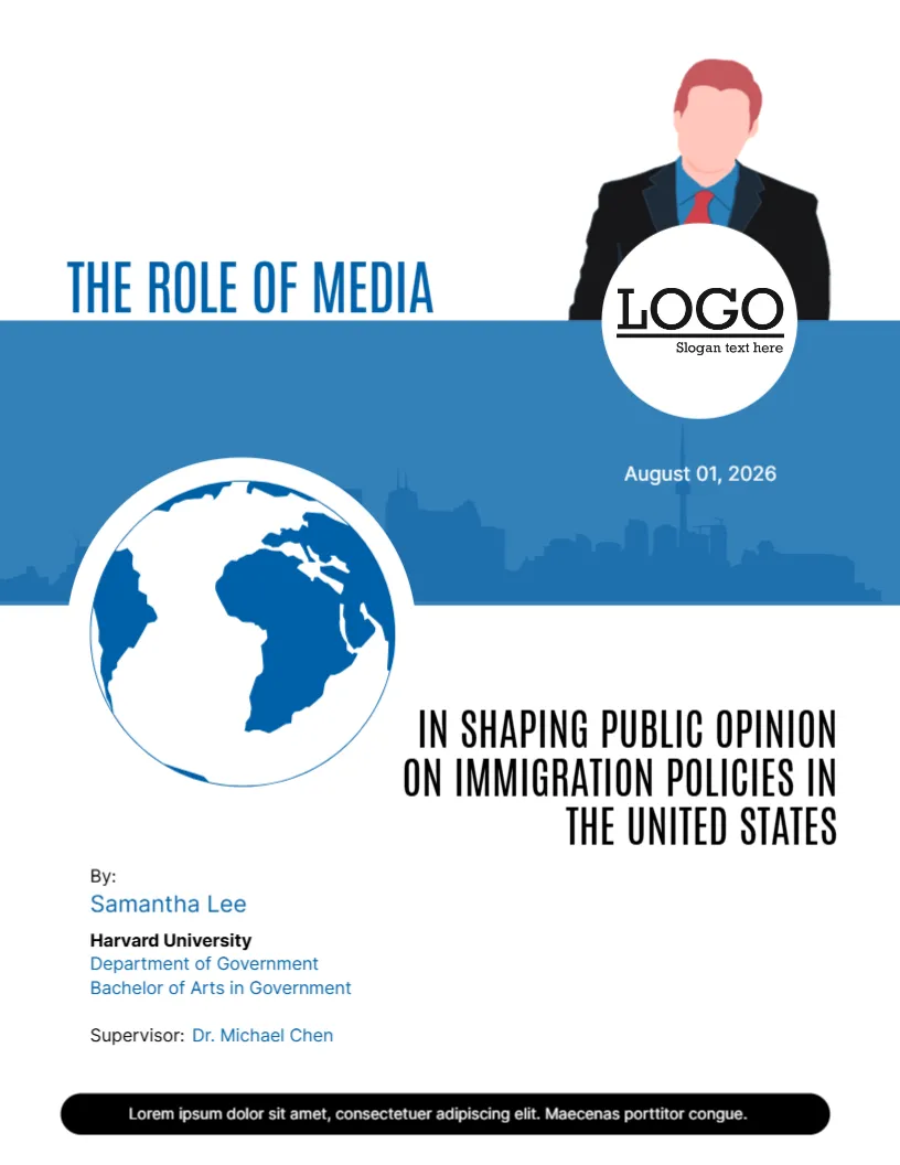 Cover Page for Political Science Thesis