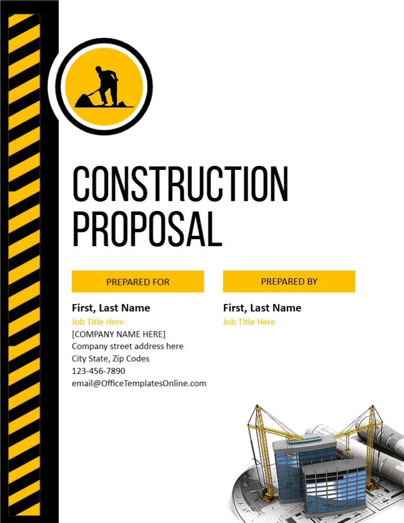 Cover Page for Construction Proposal