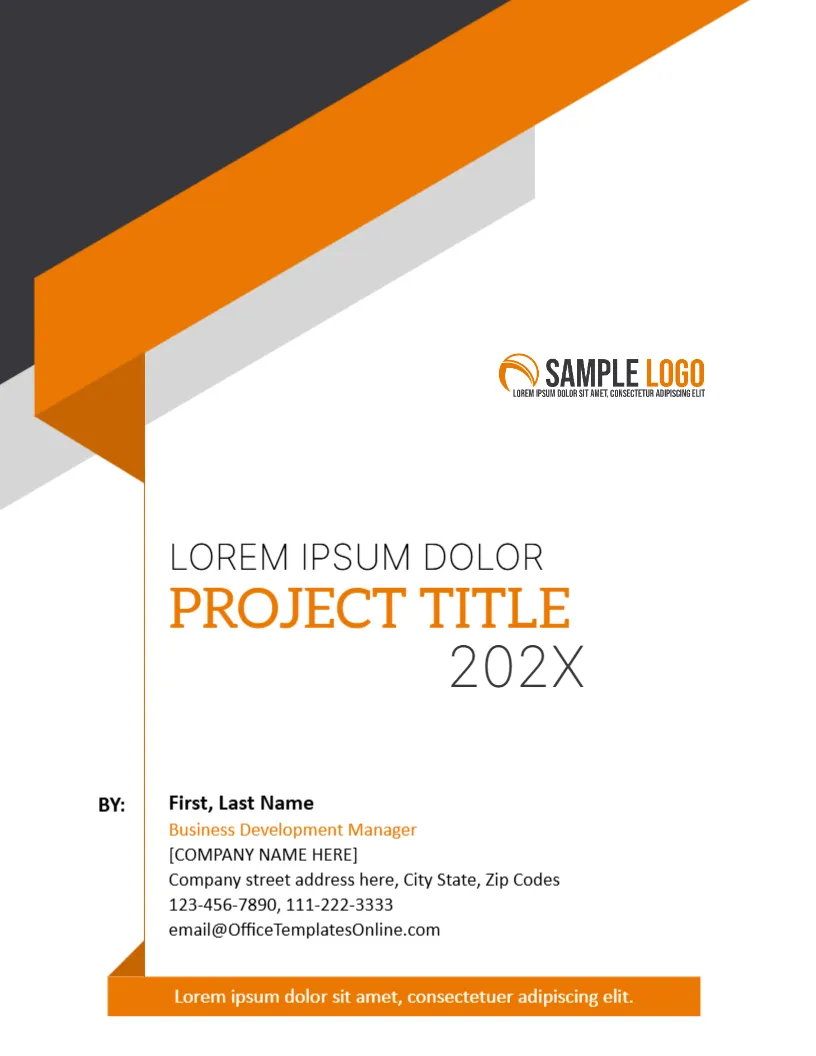 Cover Page for Any Project