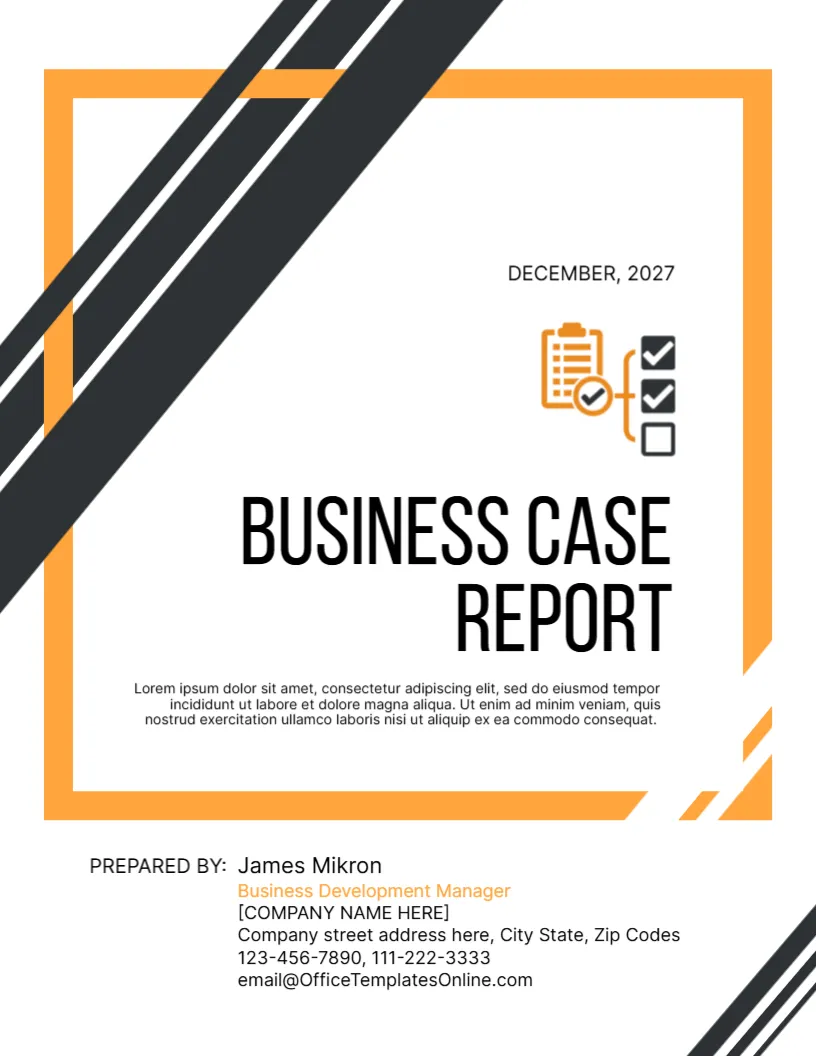 Cover Page for Business Case Report
