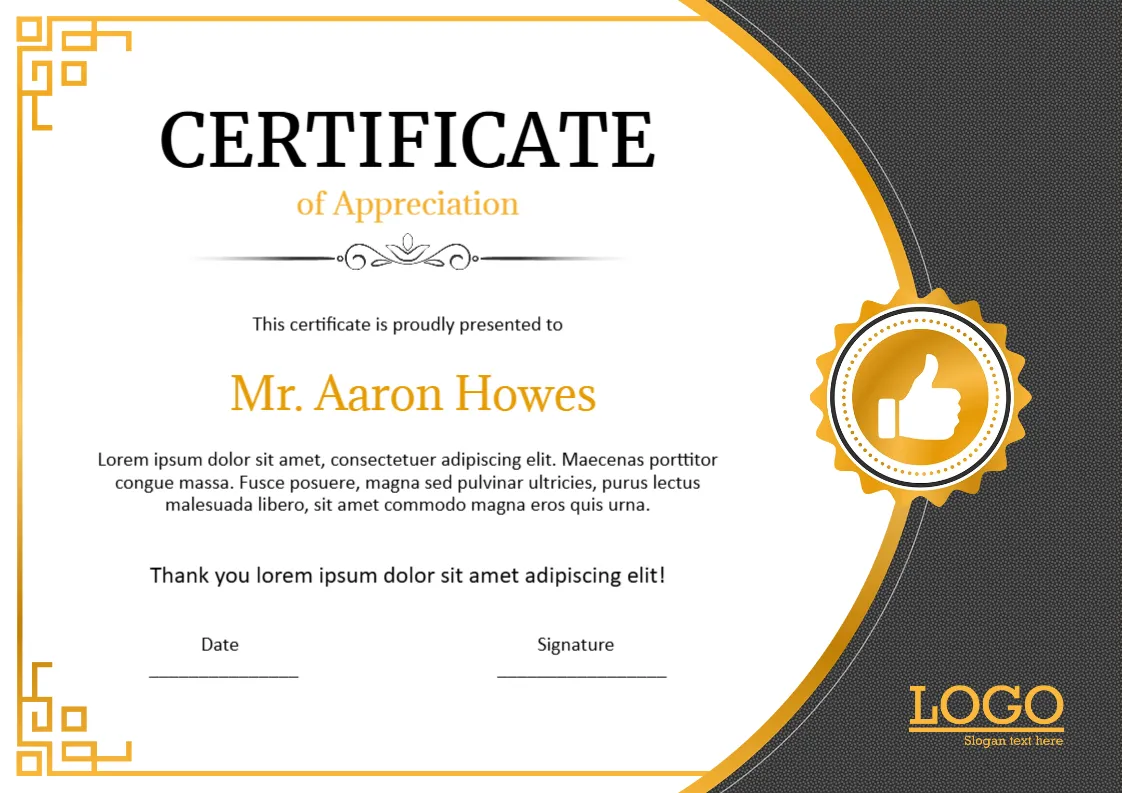 Certificate of Appreciation