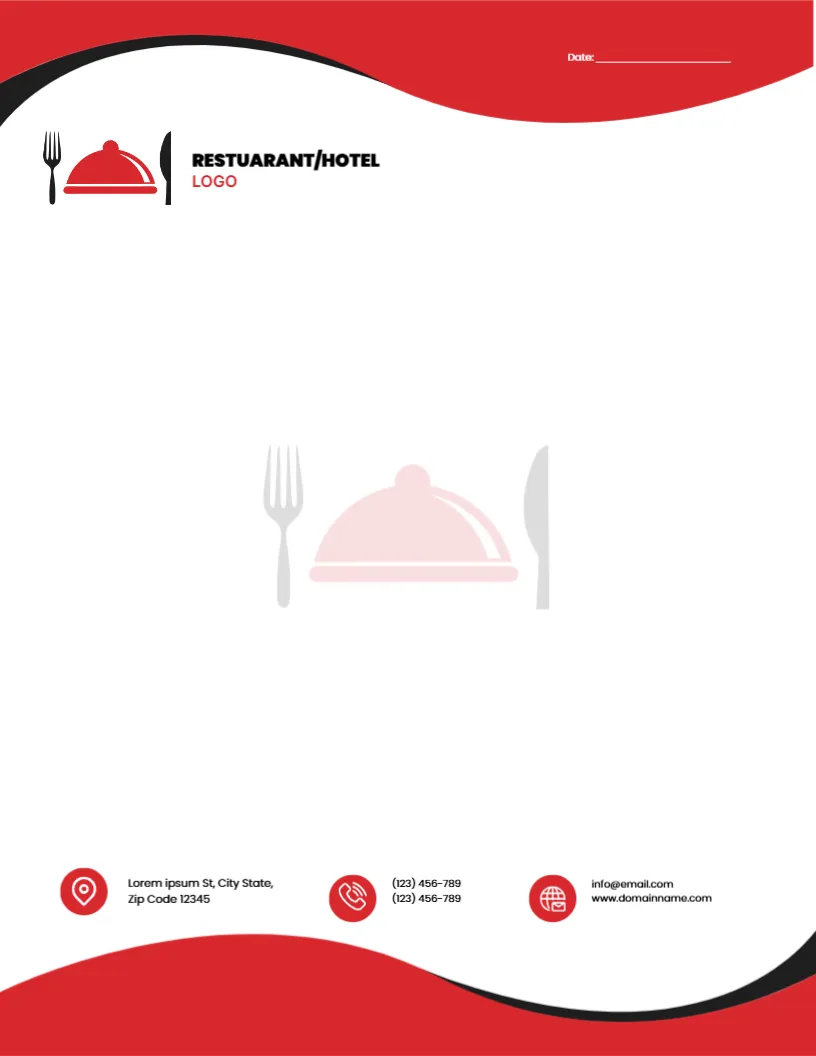 Letterhead Restuarant or Hospitality
