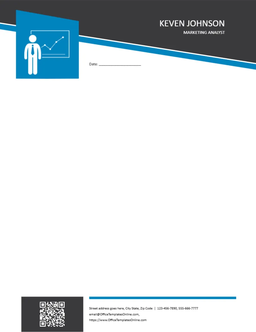 Letterhead Template for Marketing Analyst