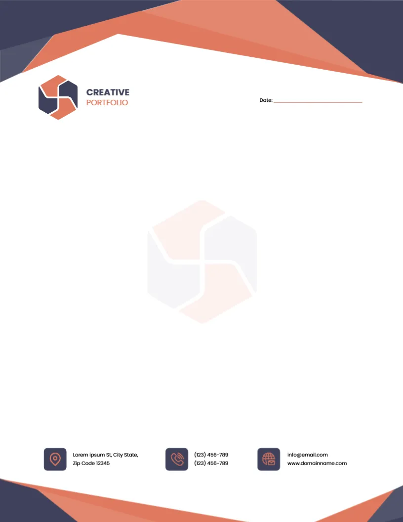 Letterhead Template for Creative Portfolio