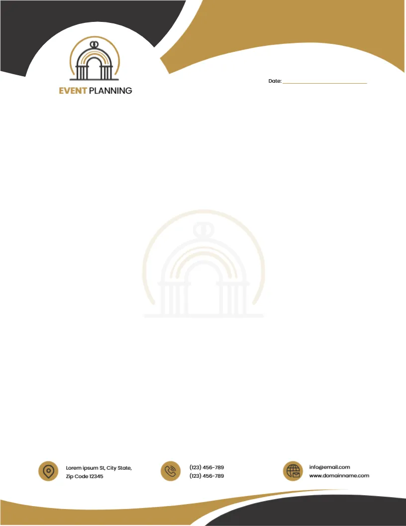 Letterhead Template for Event Planning