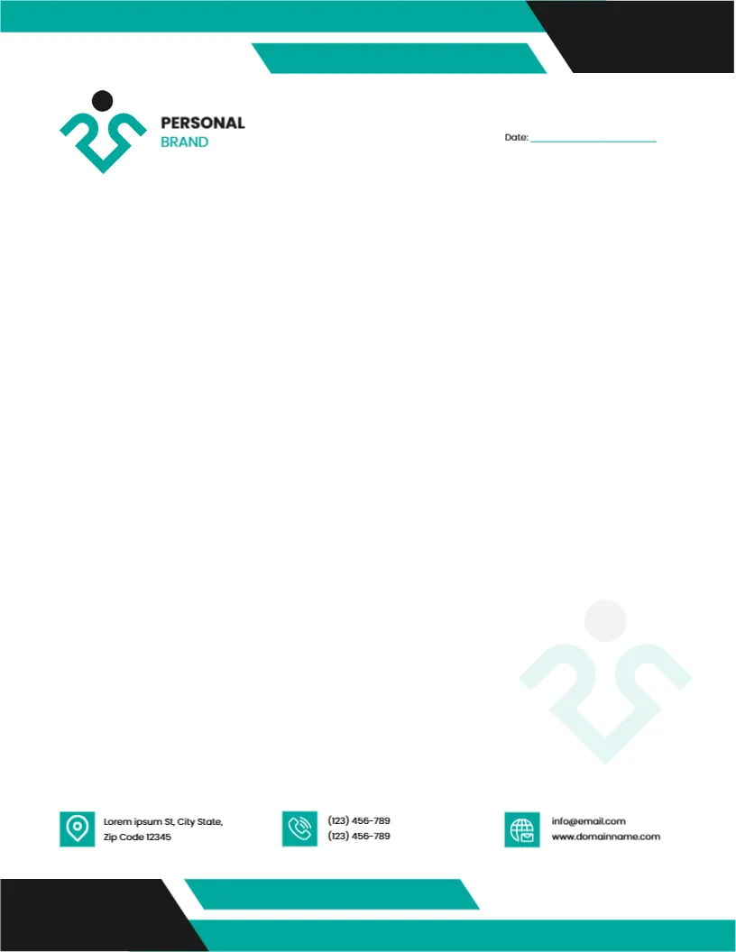 Letterhead Template for Personal Brand