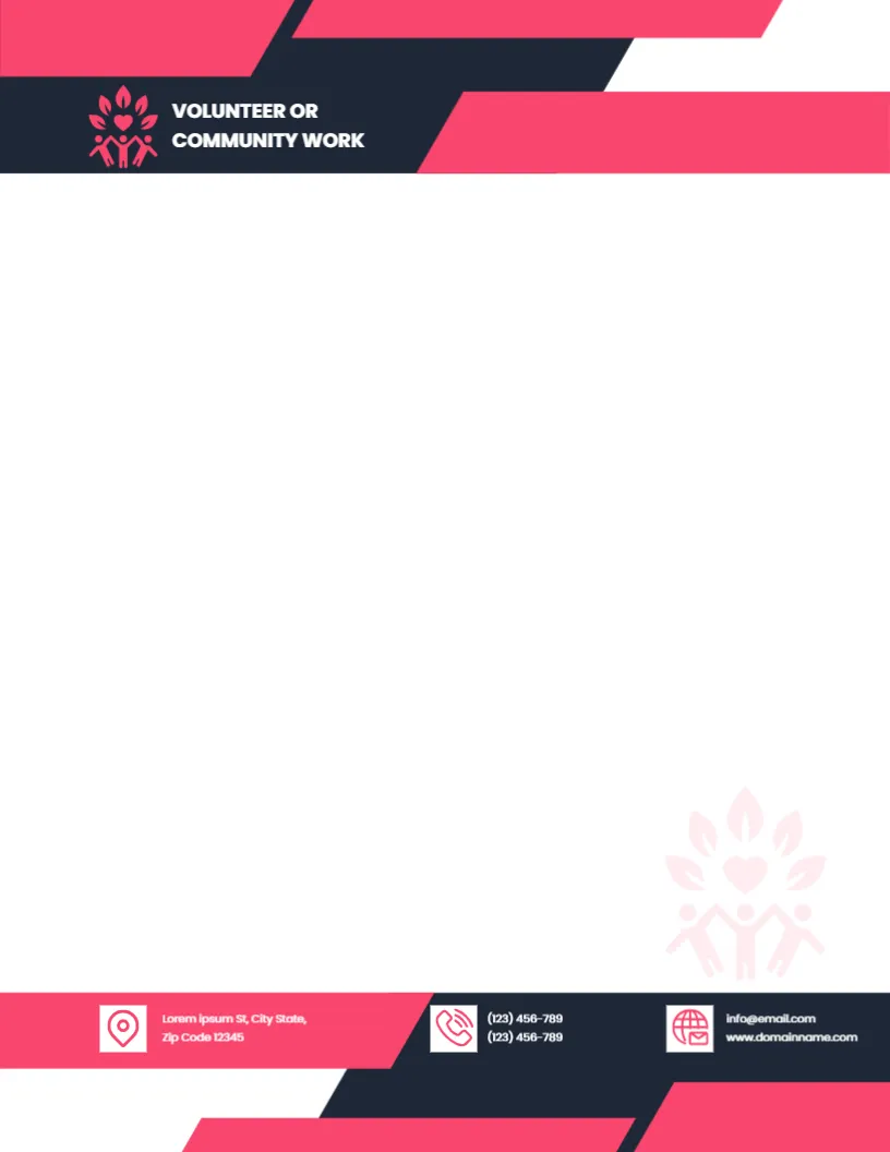 Letterhead Template for Volunteer or Community Work