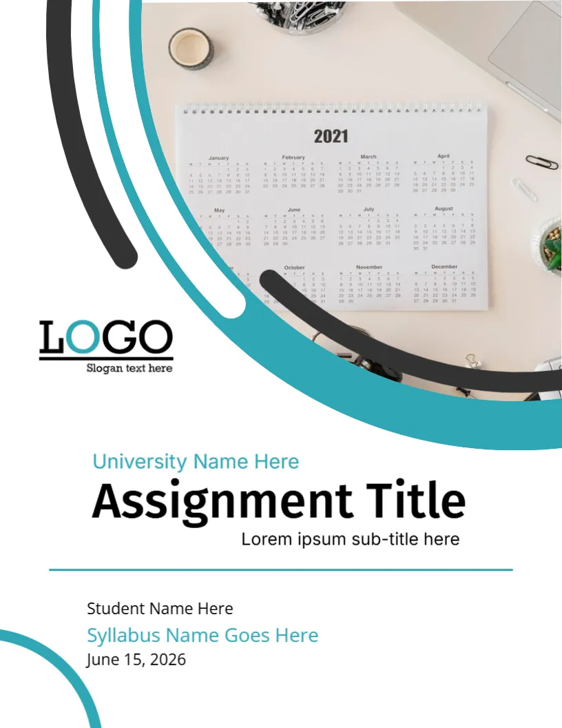 Syllabus Assignment Cover Page Template