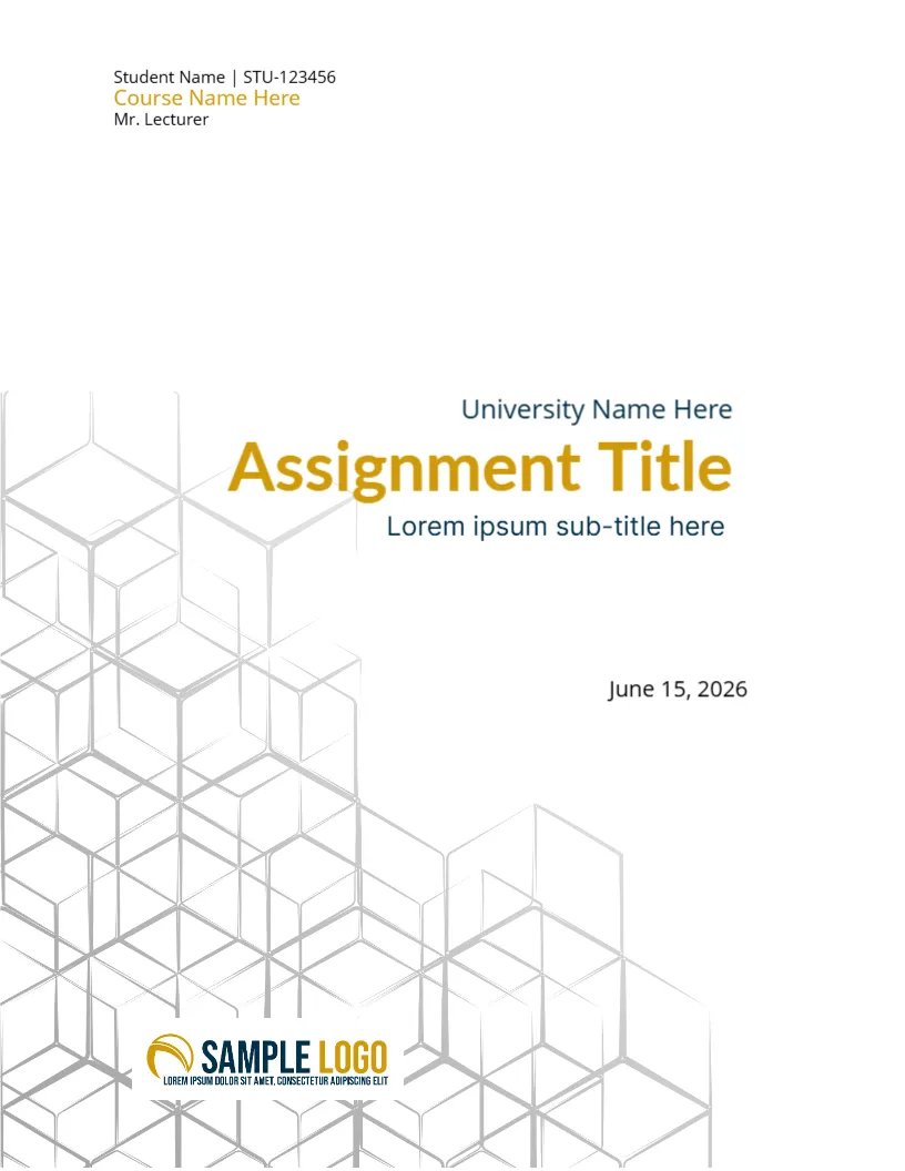 Assignment Cover Page Design