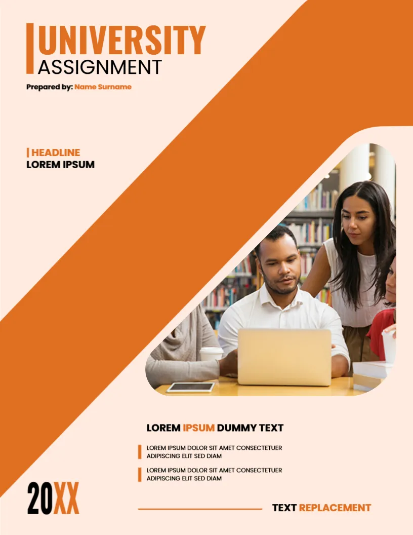 Modern Cover Page Design for University Assignment