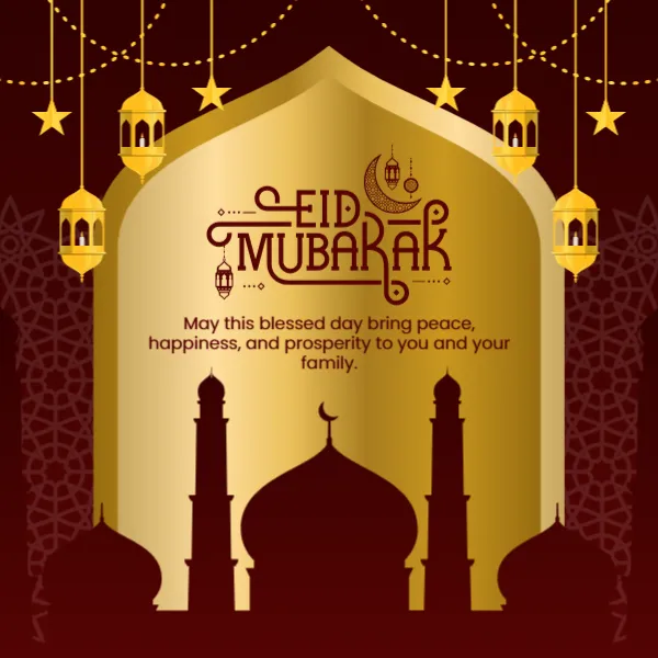 Islamic Eid Mubarak Greeting Card