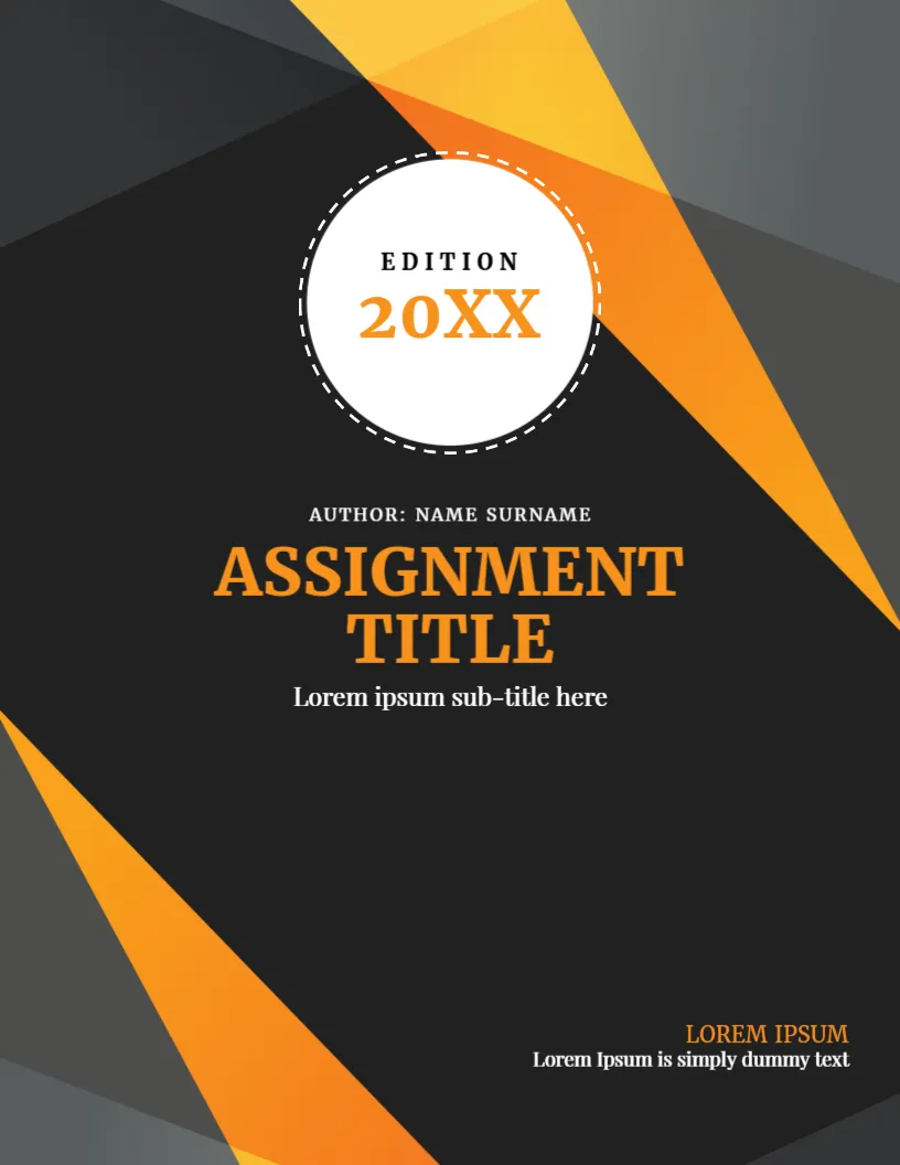 Generic Cover Page Template for Any Assignment