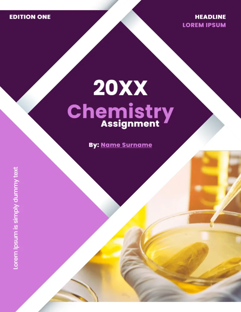 Chemistry Assignment Cover Page Template