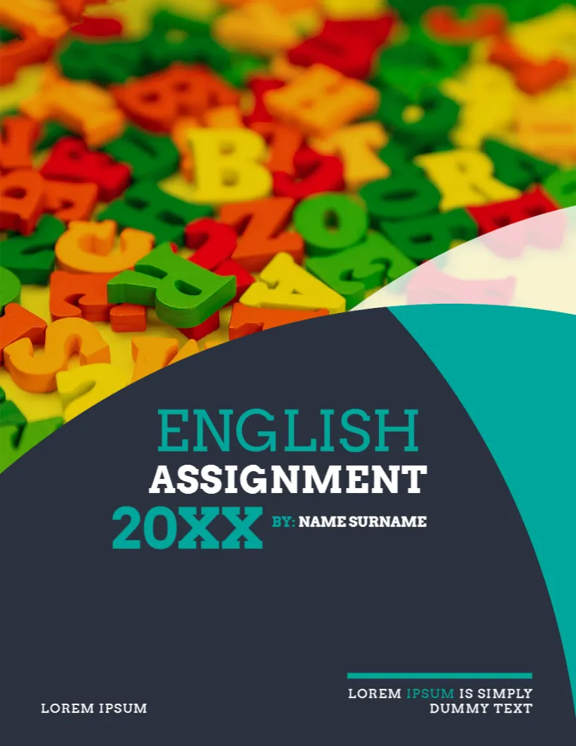 English Assignment Cover Page Design