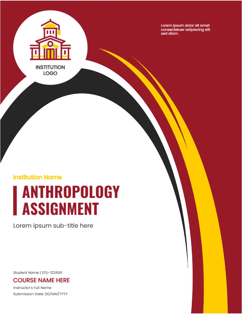 Cover Page for Anthropology Assignment