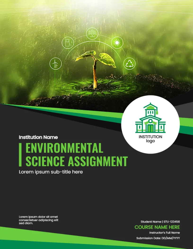 Cover Page for Environmental Science Assignment