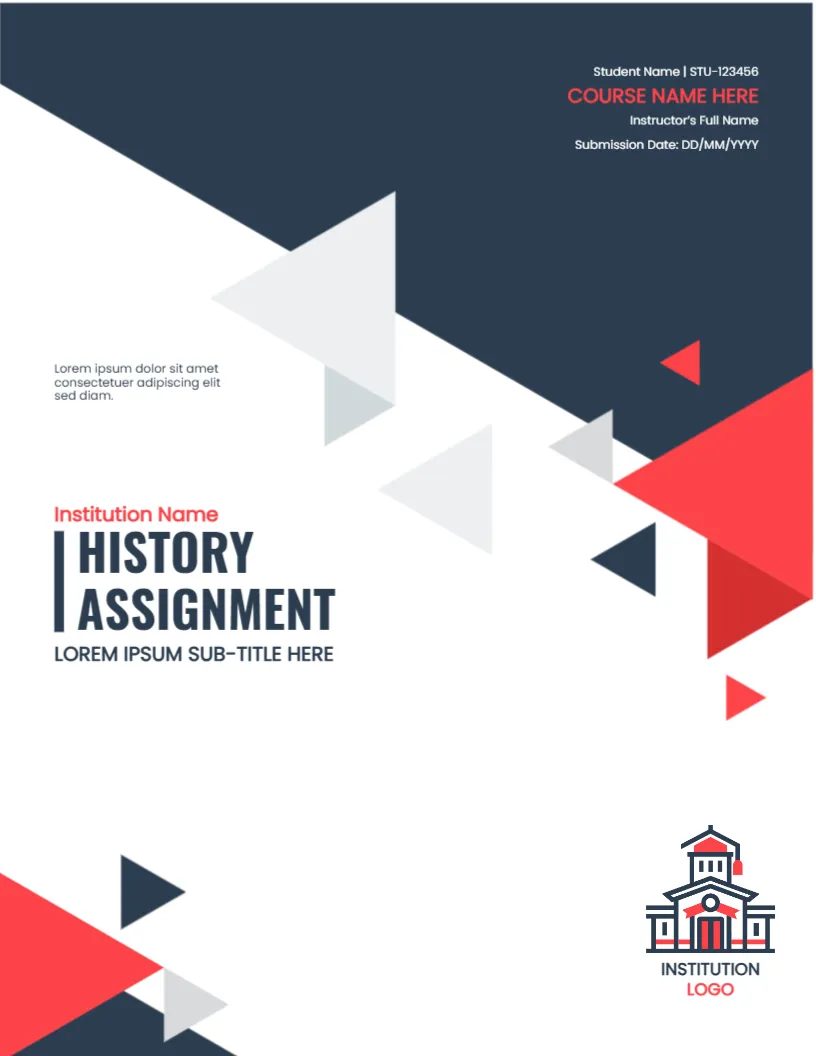 Cover Page for History Assignment