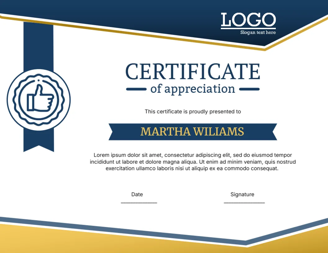 Appreciation Certificate Template