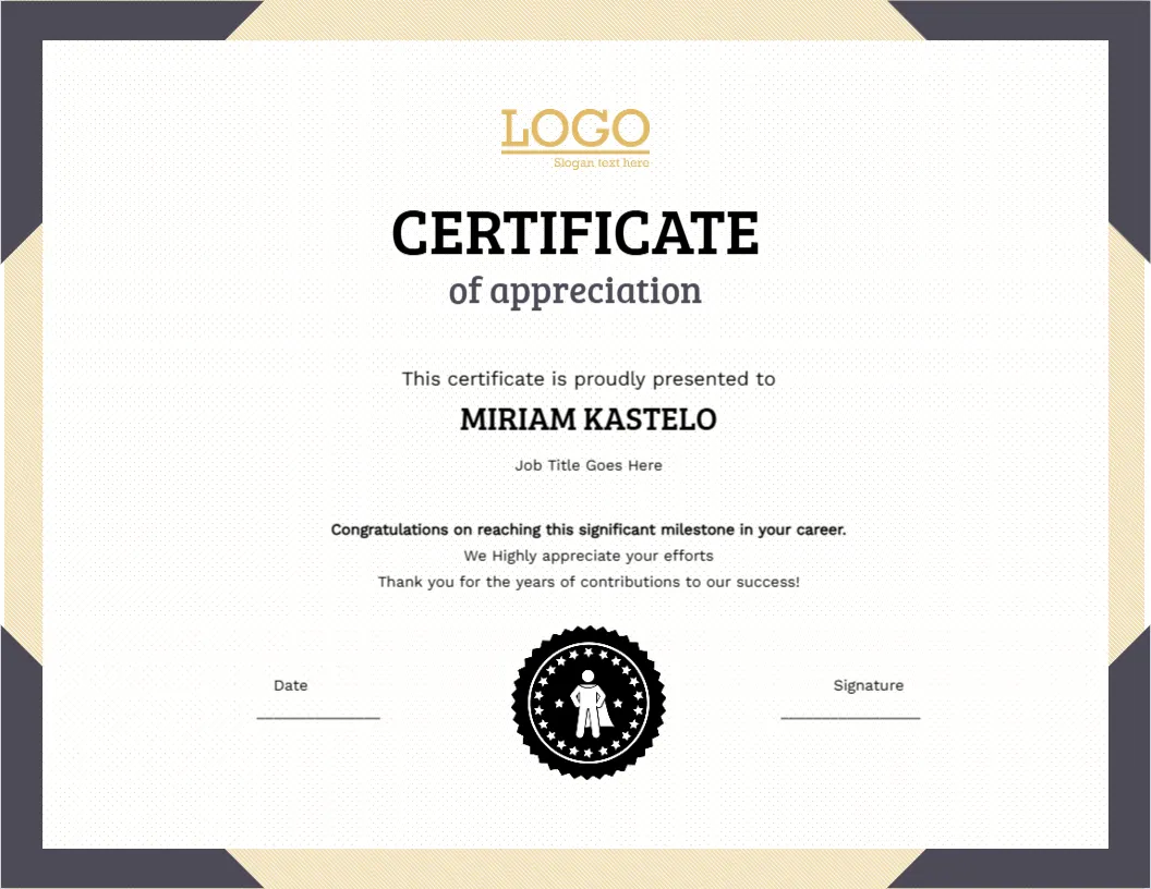Certificate Template for Rising Star Appreciation
