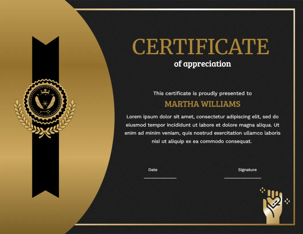 Template Certificate of Volunteer Appreciation