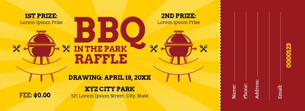 Bar-be-Q Party Raffle Ticket