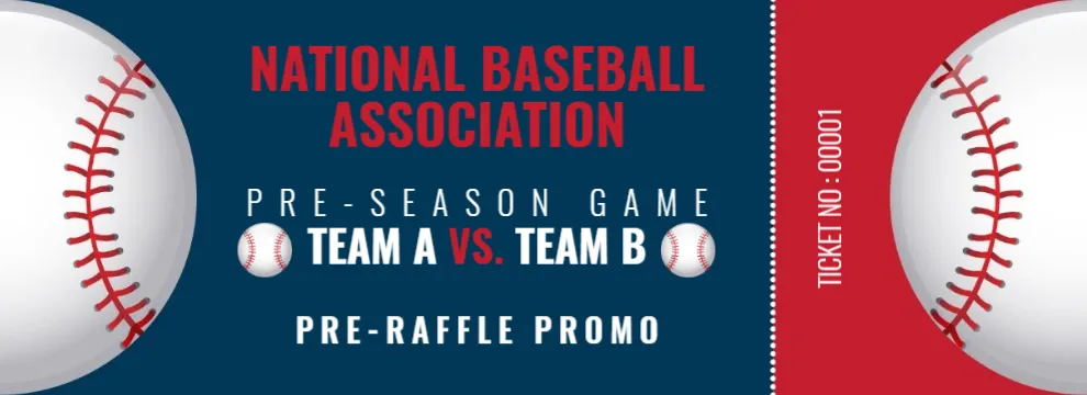 Baseball Raffle Ticket