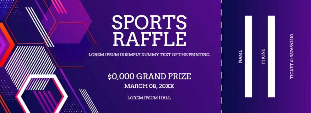 Sports Raffle Ticket