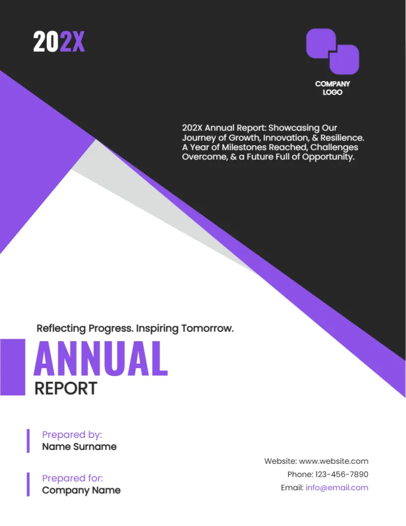 Cover Page Template for Annual Report